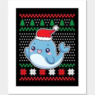 Ugly Christmas Sweaters Cute Whale Posters and Art